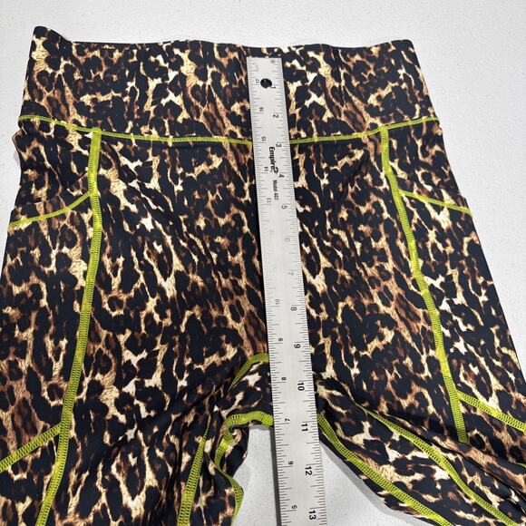 ALL ACCESS Womens High Waist Leggings Size S Leopard Light Neon Stitching Pocket - Picture 6 of 8